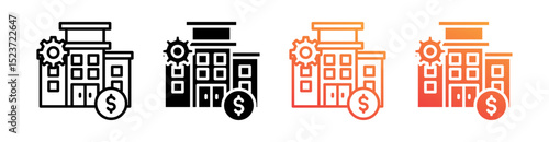 Erp Multiple Style Icon Set Vector 