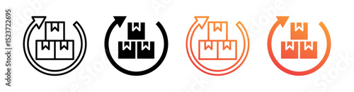 Replenish Multiple Style Icon Set Vector 