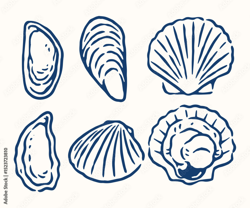 Oyster Hand Drawn Illustrations Oyster Hand Drawn Illustrations