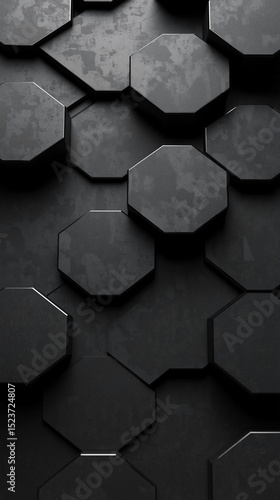 Schwarzer Hintergrund mit hexagonalen Formen
