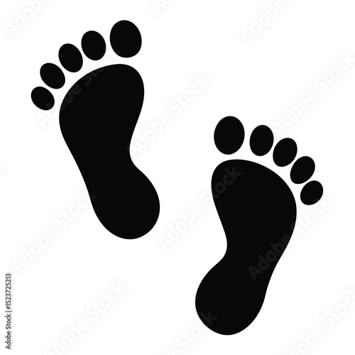 Simple black footprint icons on white background