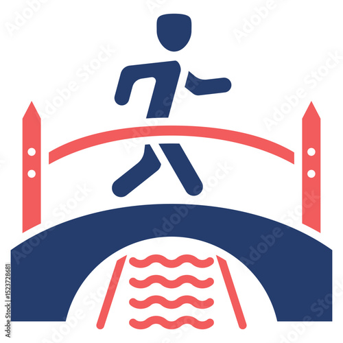 Pedestrian Bridge solid color icon