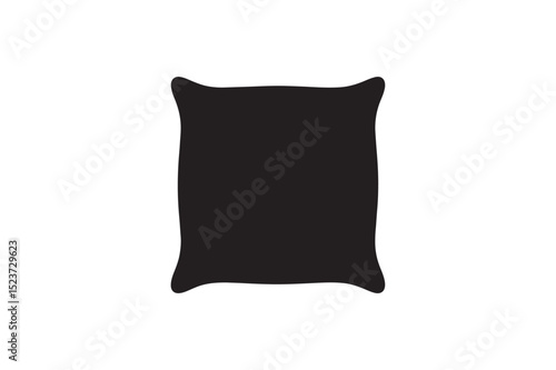 Cushion silhouette on white background.01