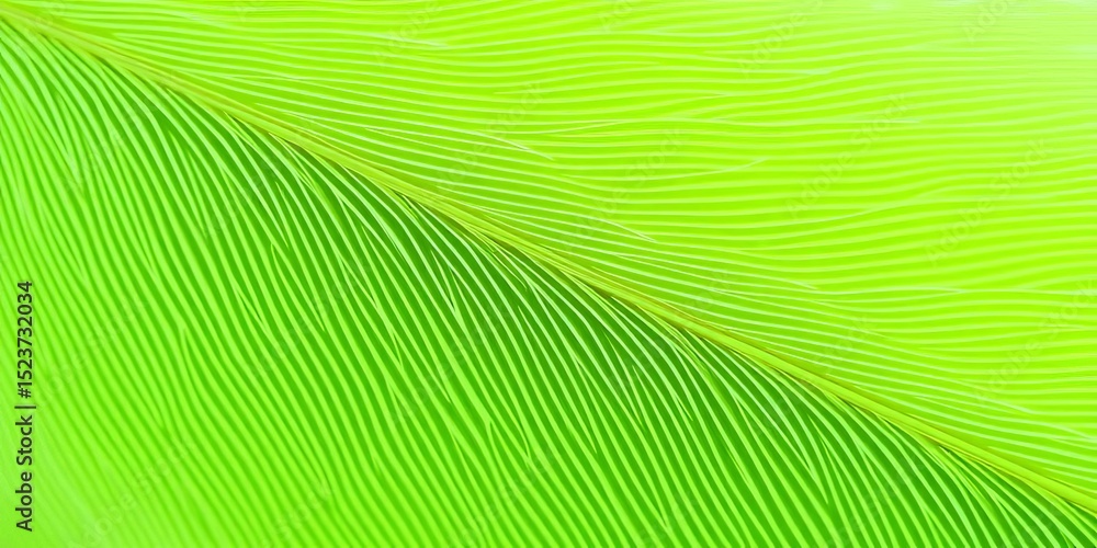 Fototapeta premium Light green feather, delicate texture, intricate pattern, soft background, calm, spring