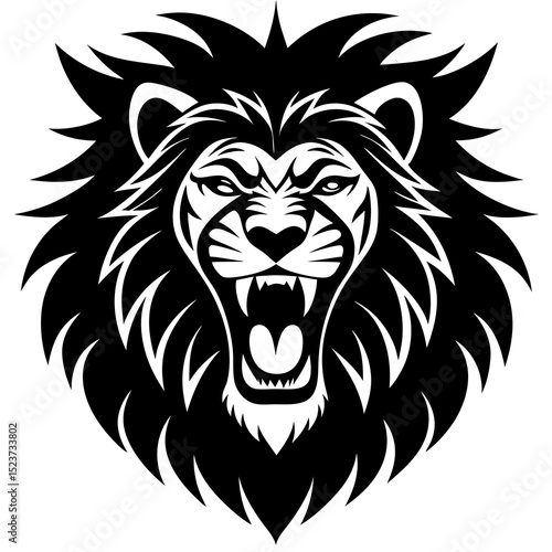 Wallpaper Mural Roaring lion head silhouette vector illustration  Torontodigital.ca