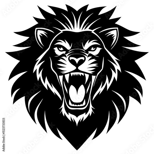 Wallpaper Mural Roaring lion head silhouette vector illustration  Torontodigital.ca
