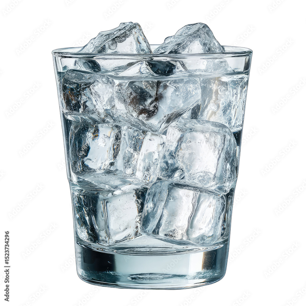 Clear glass tumbler filled with ice cubes and water (3) Clear glass tumbler filled with ice cubes and water (3)