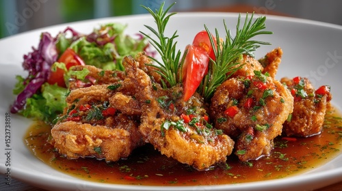 Dominica dish Mountain Chicken Fried or stewed frog legs a national delicacy served with provisions