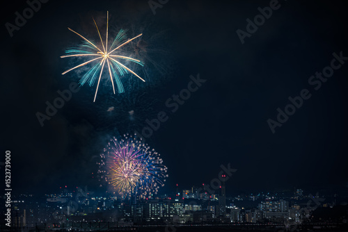 Fireworks display held at HIrakata park, Osaka, Japan