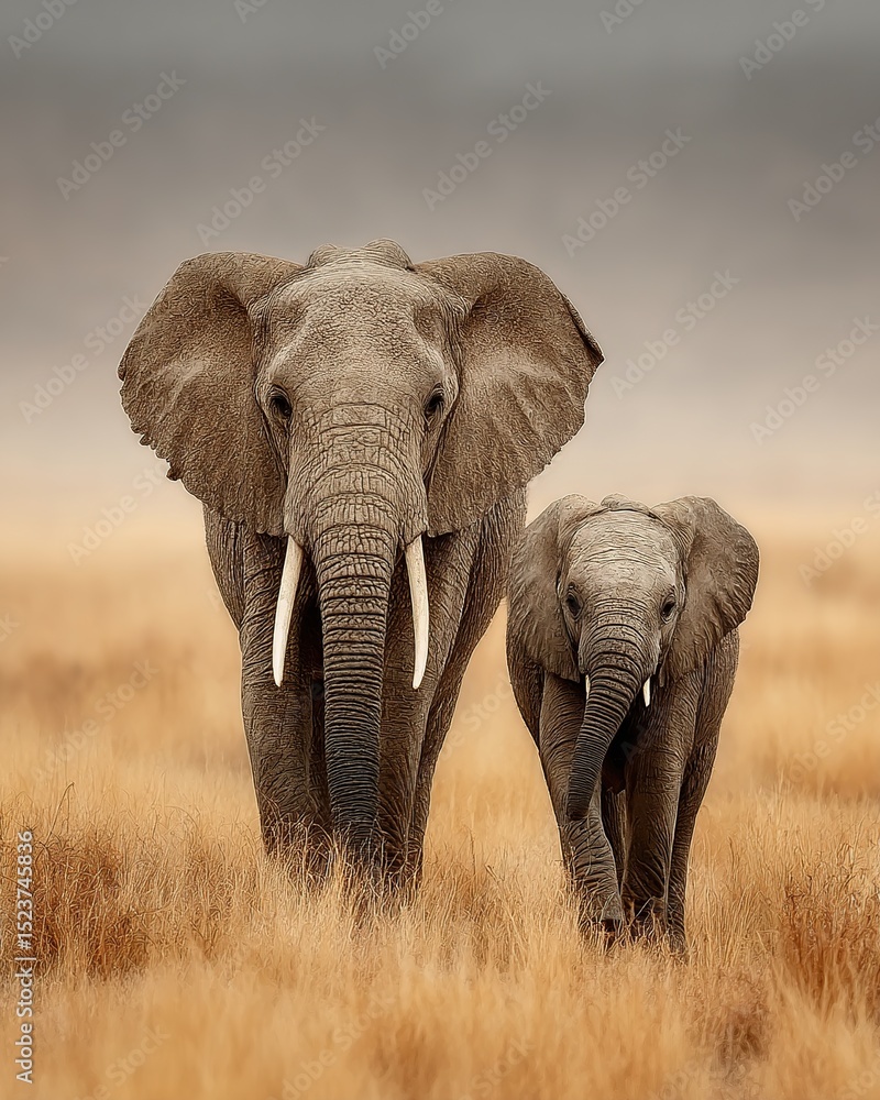 Obraz premium Elephants in Savanna.