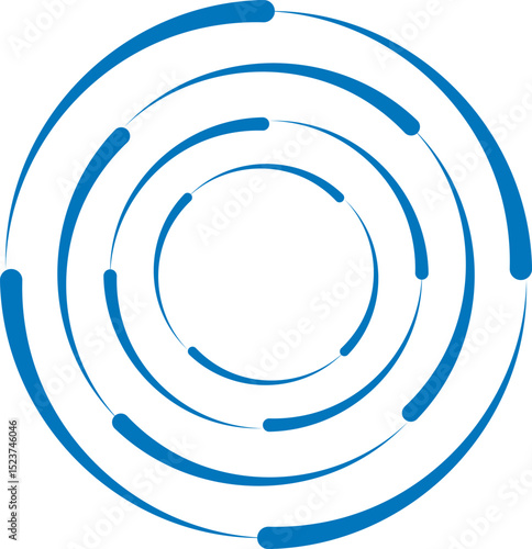 'Abstract Blue Concentric Broken Circle Logo'
