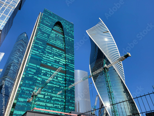 Photography Moscow, Russia 09 10 2024 Presnenskaya embankment Empire tower Moscow city