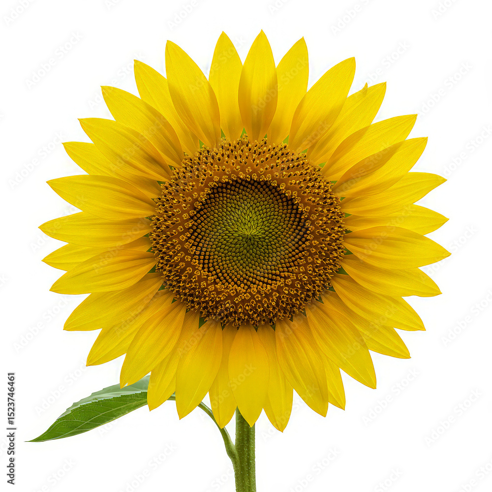 Fototapeta premium Bright yellow sunflower isolated
