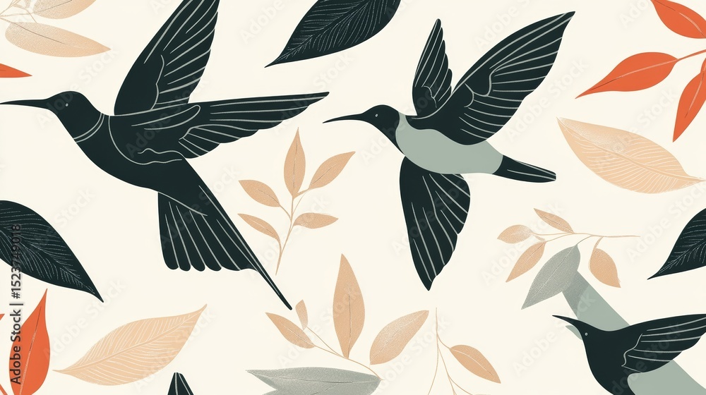 Serene Bird Sanctuary is a Watercolor Symphony of Avian Elegance and Leafy Whispers Serene Bird Sanctuary is a Watercolor Symphony of Avian Elegance and Leafy Whispers