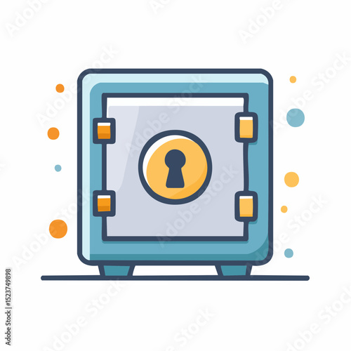 Financial Fortress: A sturdy steel safe stands as a symbol of security, with a gleaming lock, safeguarding valuables and representing financial stability and protection.