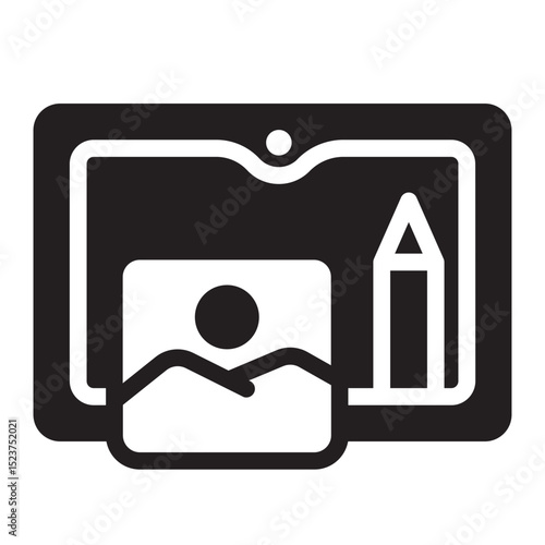 photo editing glyph icon