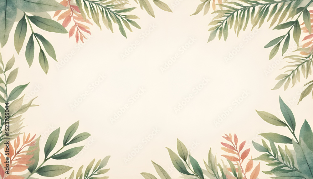Obraz premium Universal tropical background in beige color.