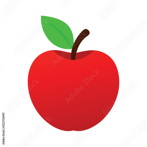 A red apple wirh leaves vector