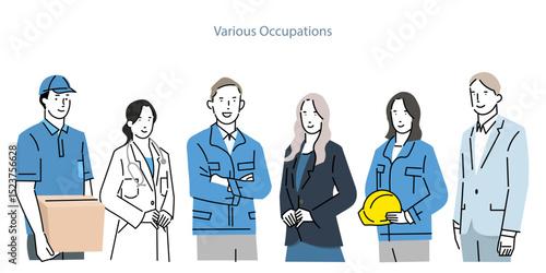 Men and women - business people in various professions - work - illustration男性と女性ー様々な職業のビジネスパーソンー仕事ーイラスト素材