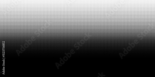 Halftone gradient. Dotted gradient, smooth dots spraying and halftones dot background seamless horizontal geometric pattern vector template set
