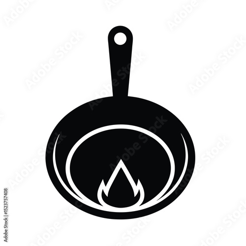 Camp Cooking Skillet Handle Icon Vector Illustration