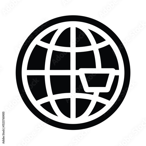 E Commerce Globe Icon Vector Illustration