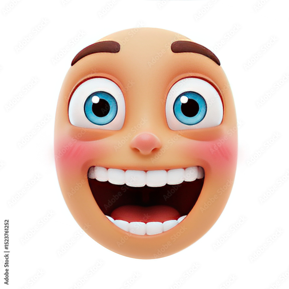 Fototapeta premium Cartoon face expressing joy