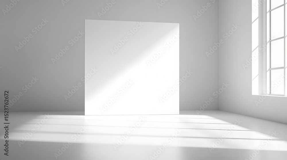 Fototapeta premium Artistic minimalism white room with natural light interior design modern aesthetic bright atmosphere