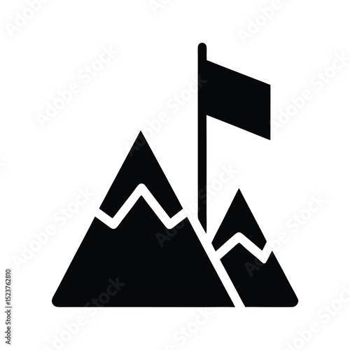 Hiking Trail Flag Icon Vector Illustration
