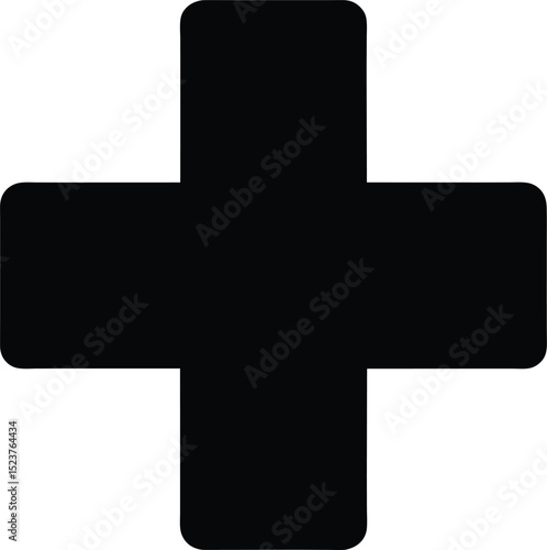 black silhouette of a medical cross icon health