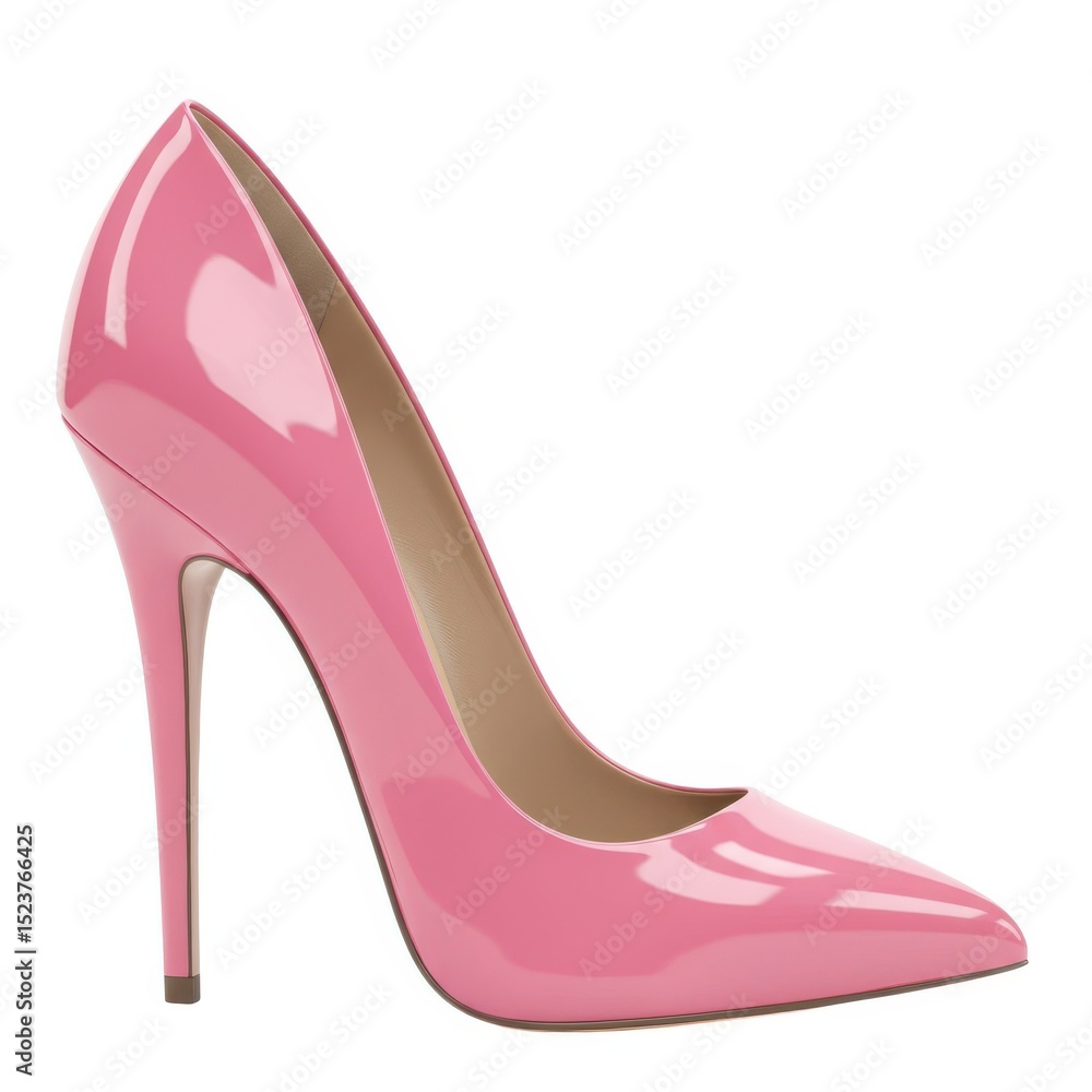 Pink high heel shoe isolated on white background Pink high heel shoe isolated on white background