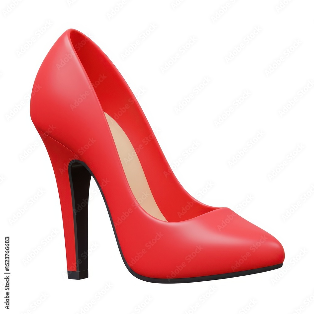 Red high heel shoe isolated on white background Red high heel shoe isolated on white background
