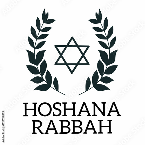 Happy Hoshana Rabbah to the Jewish people, the Jewish autumn holiday, Sukkot. Suitable for Posters, Banners, Backgrounds, and Greeting Cards.