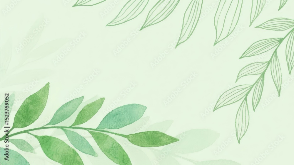 Fototapeta premium Green Leaves on Soft Background