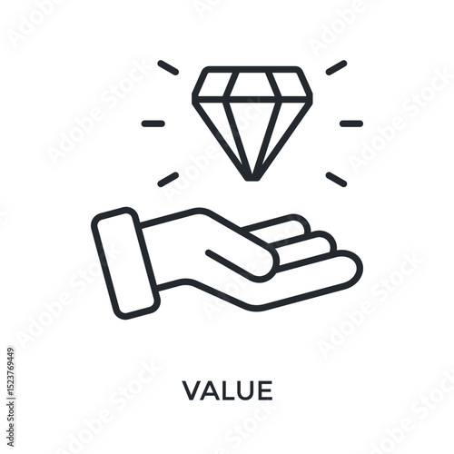 Value Icon Outline Style. Vector Illustration For Graphic Design