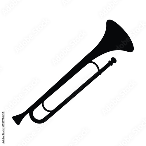 Black Trombone Vector illustration