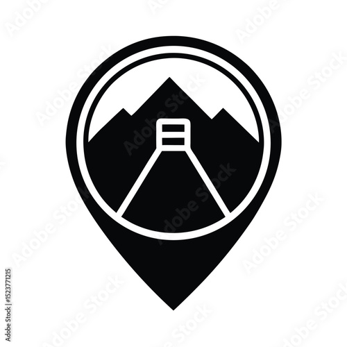 Trailhead Marker Sign Icon Vector Illustration