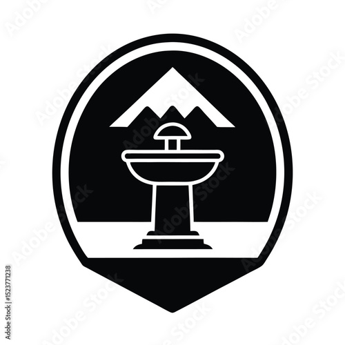 Trailhead Water Fountain Icon Vector Illustration