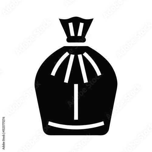 Trailside Trash Bag Icon Vector Illustration