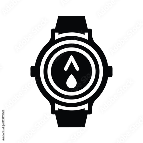 Waterproof Watch Icon Vector Illustration