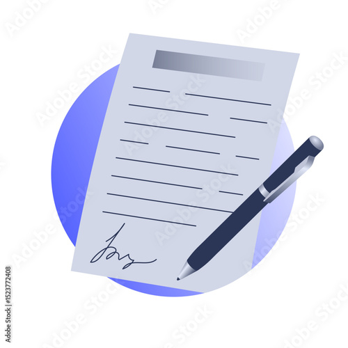 Contract signed with a pen