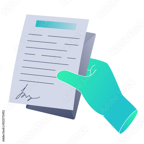Hand holding document and letter
