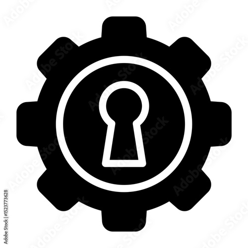 gear keyhole solid icon	
