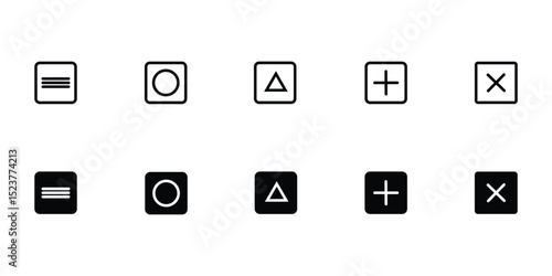 icons set Button board on Game Console Joystick.