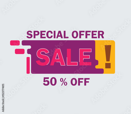 Special Offer Sale Banner  Bold Discount Label for Promotions and Events