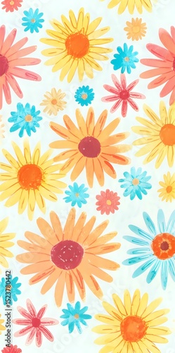 Vibrant Floral Fiesta: A Burst of Colorful Flowers