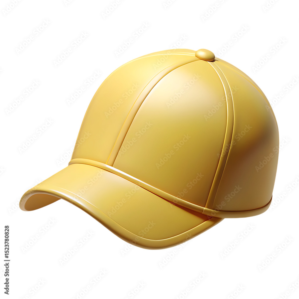 Fototapeta premium Yellow baseball cap mockup isolated on transparent background