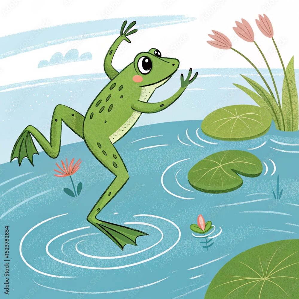 Fototapeta premium frog in the pond