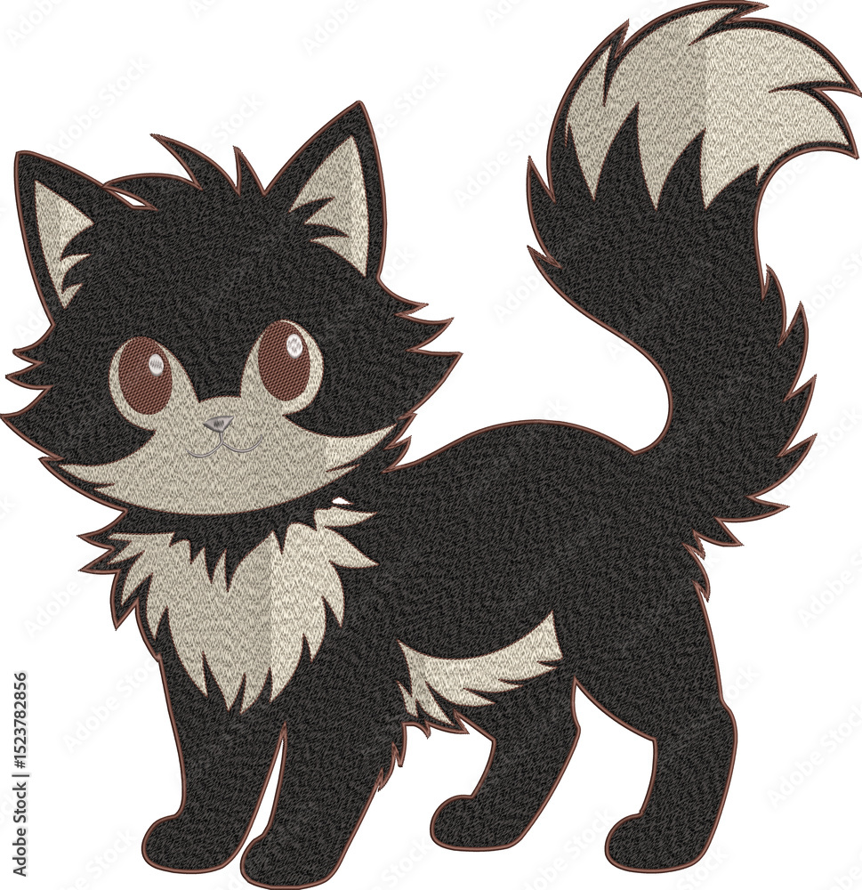 Obraz premium Cute and Adorable Cat Embroidery