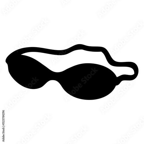 Par de gafas de natación. Icono silueta de gafas para nadar de plástico 